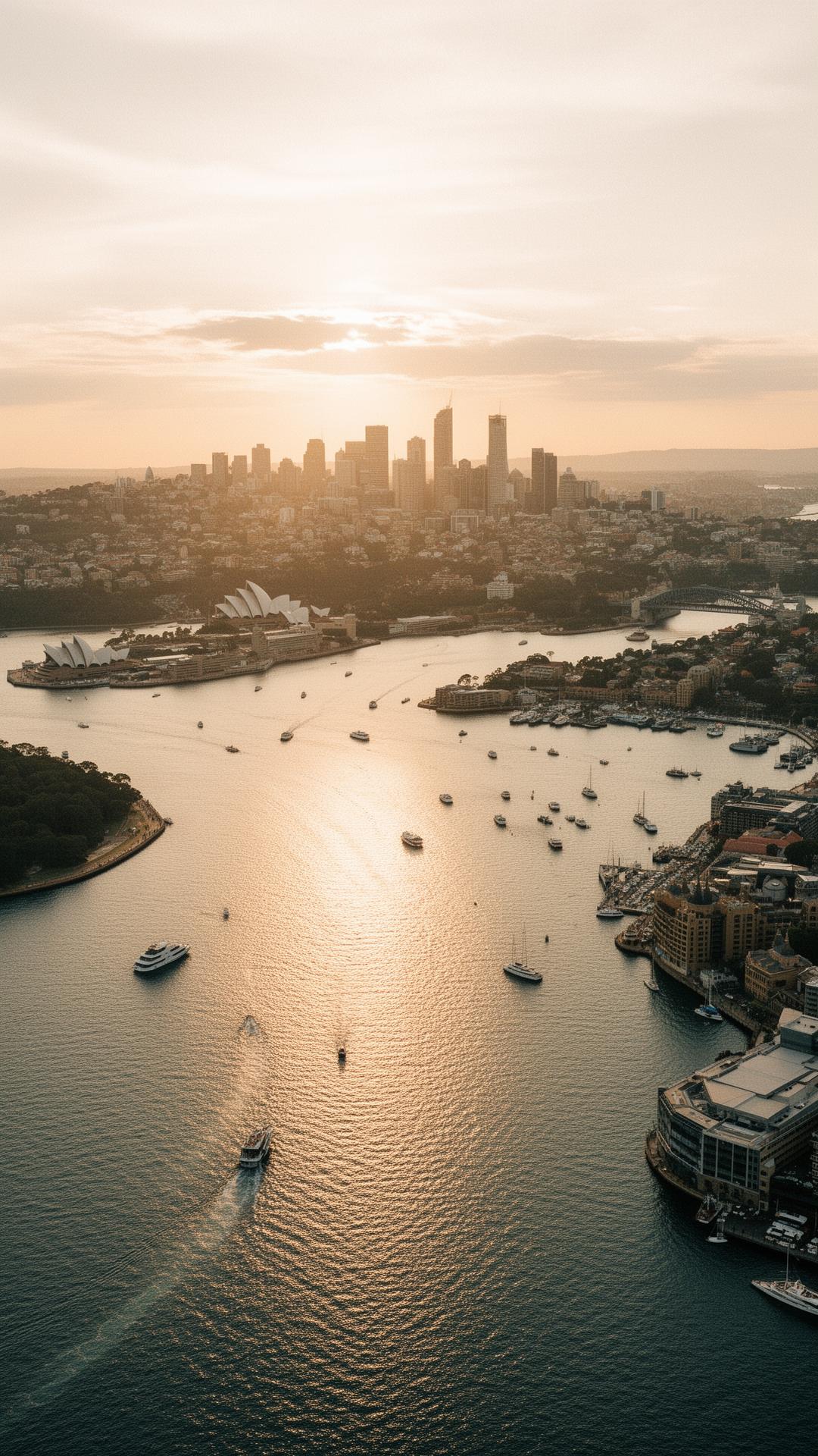 Sydney harbour at golden hour